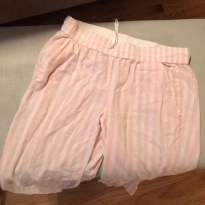 Victoria’s Secret pink & white classic Pajama pant
